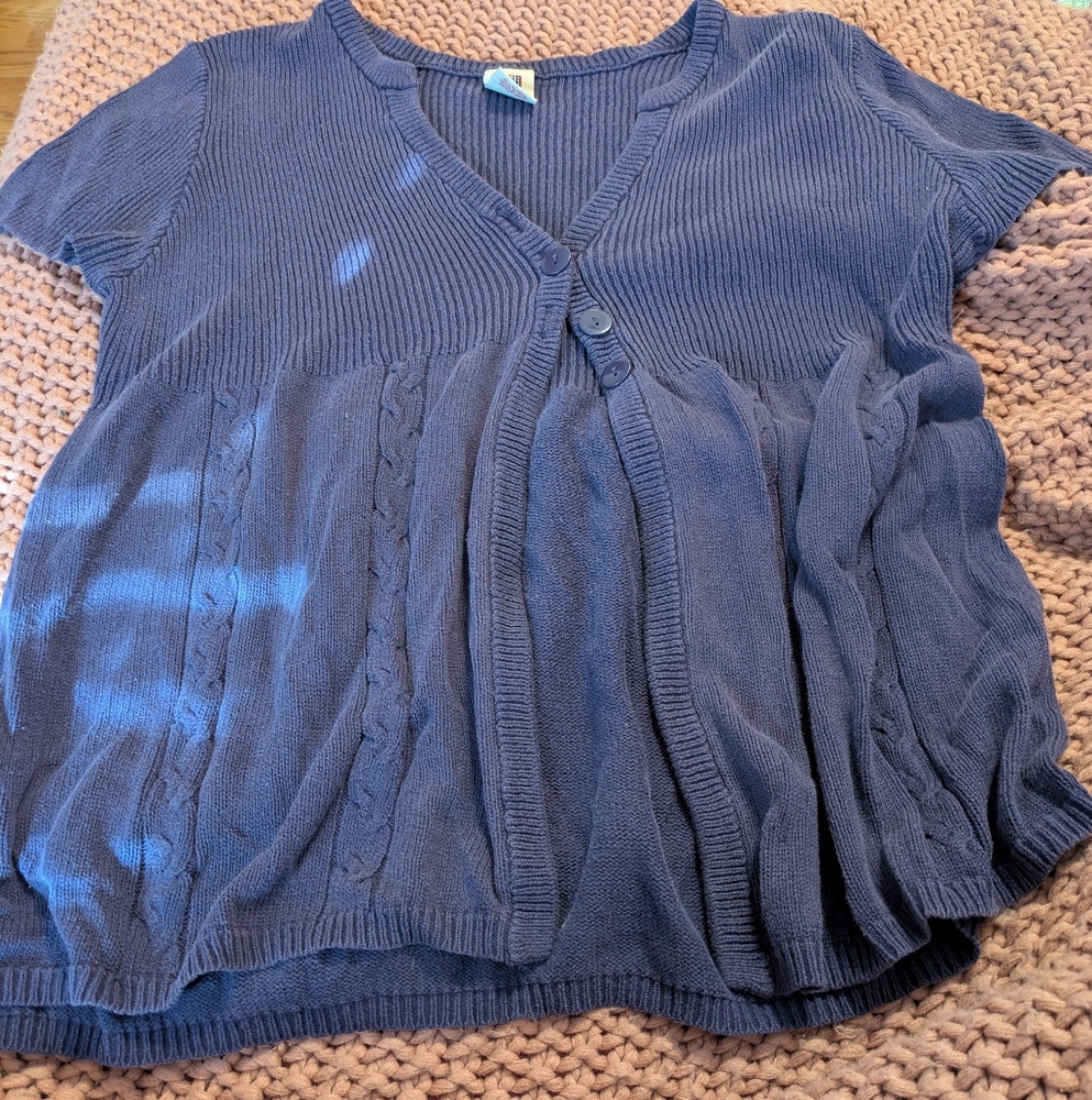 Purple Short Sleeve Cardigan